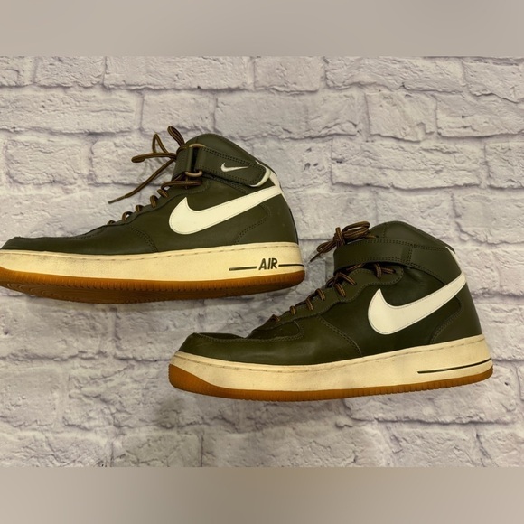 Nike Air Force 1 Mid '07 Medium Olive Green Men’s Size 13 Near Vintage Status - Picture 2 of 9